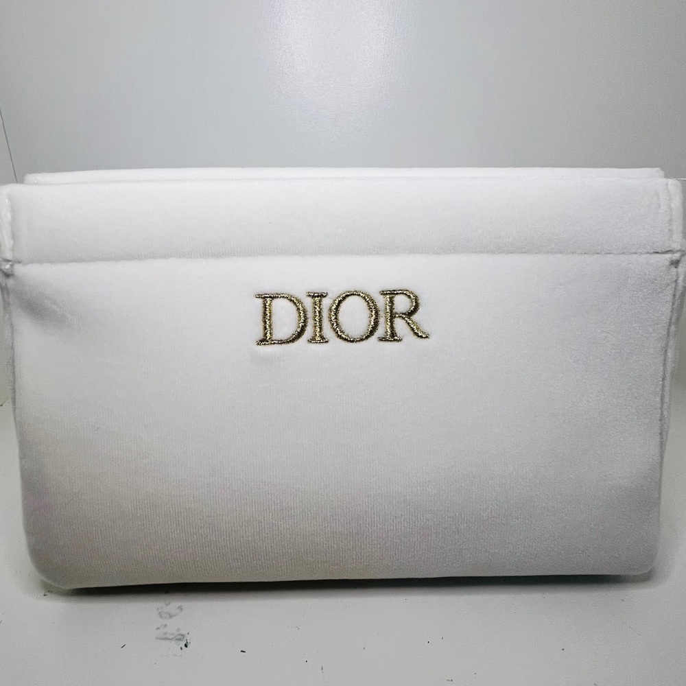 Dior Velvet White Makeup Trousse Cosmetic Case Pouch New In Box - Picture 2 of 8